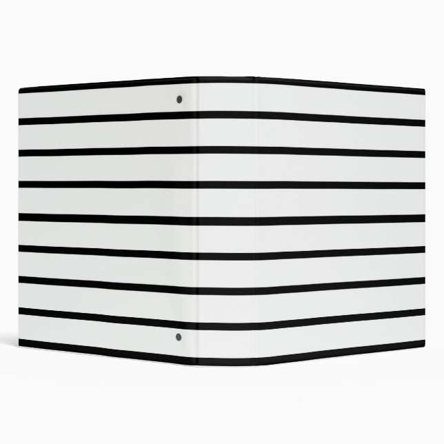 White and Black Stripes Design 3 Ring Binder (Background)