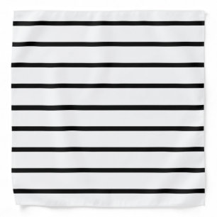 White and Black Stripes Design Bandana