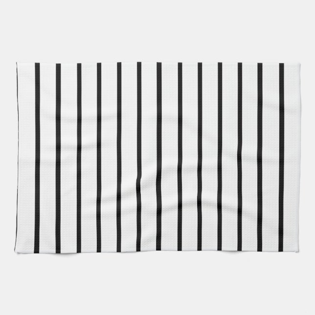 White and Black Stripes Design Kitchen Towel (Horizontal)