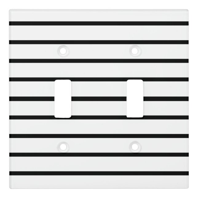 White and Black Stripes Design Light Switch Cover (Front)