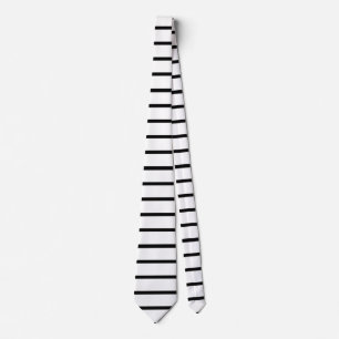 White and Black Stripes Design Neck Tie
