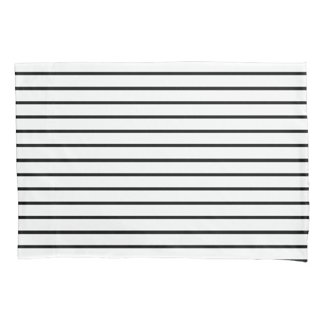 White and Black Stripes Design Pillow Case (Front)