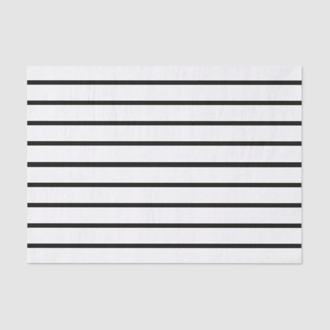 White and Black Stripes Design Tissue Paper (Front)