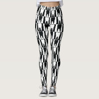 White and black teeth pattern leggings