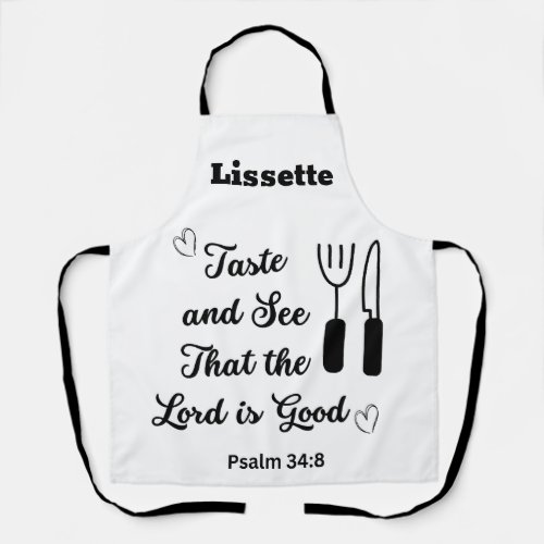 White And Black Test And See That The Lord Is Good Apron