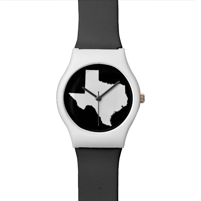 White and Black Texas Shape Wristwatch