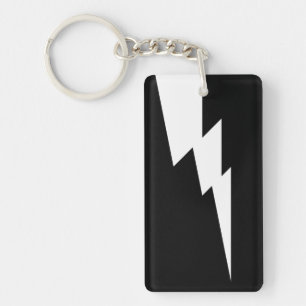 White and Black Thunder Lightning Keychain