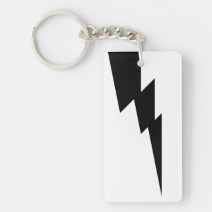 White and Black Thunder Lightning Keychain