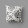 White and Black Toile Floral Accent Pillow