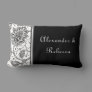 White and Black Toile Personalized Name Pillow