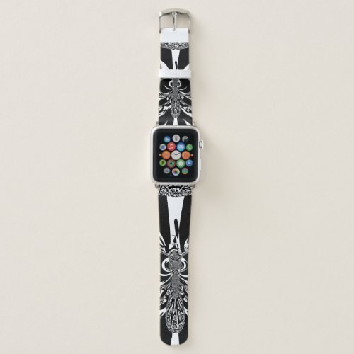 White and Black Traditional Fashion Color Design Apple Watch Band
