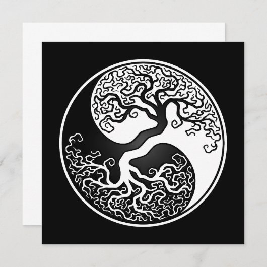 White and Black Tree of Life Yin Yang (Front/Back)