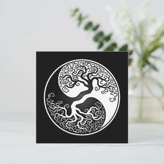 White and Black Tree of Life Yin Yang (Standing Front)