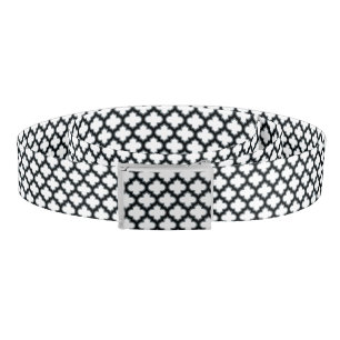 White and Black Trellis, Lattice, Quatrefoil Belt