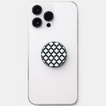 White and Black Trellis, Lattice, Quatrefoil PopSocket