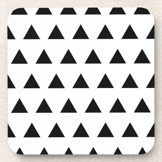 White and Black Triangles Beverage Coaster (Front)