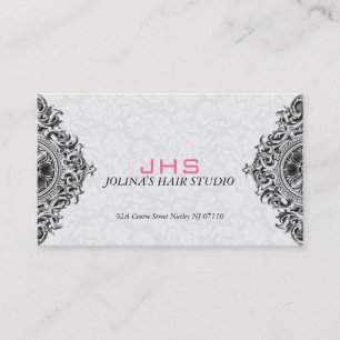 White And Black Vintage Ornament Appointment Card