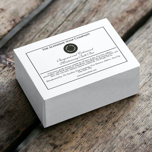 White and black waterproof soap product label
