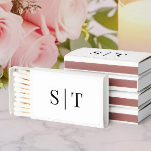 White and Black Wedding Monogram Matchboxes