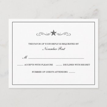 White And Black Western Wedding Rsvp by Western_Invitations at Zazzle