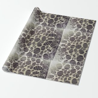 white and black yaei patterns wrapping paper