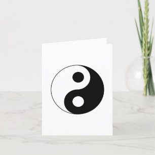 White and Black Yin and Yang Symbol Letterpress Thank You Card
