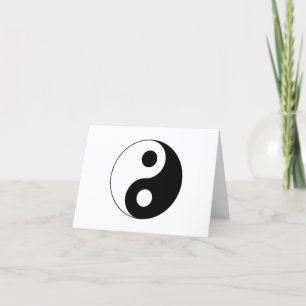White and Black Yin and Yang Symbol Letterpress Thank You Card