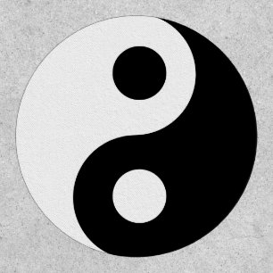 White and Black Yin and Yang Symbol Patch
