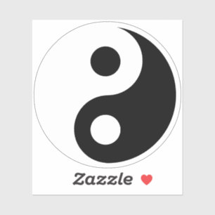 White and Black Yin and Yang Symbol Sticker