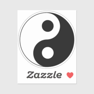 White and Black Yin and Yang Symbol Sticker