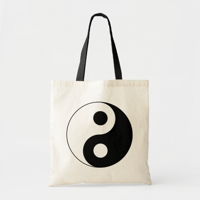White and Black Yin and Yang Symbol Tote Bag (Front)