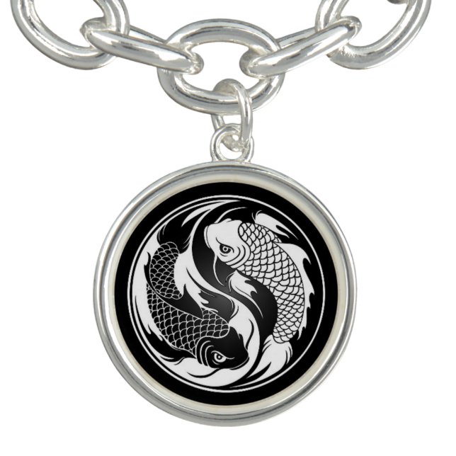 White and Black Yin Yang Koi Fish Bracelet (Design)