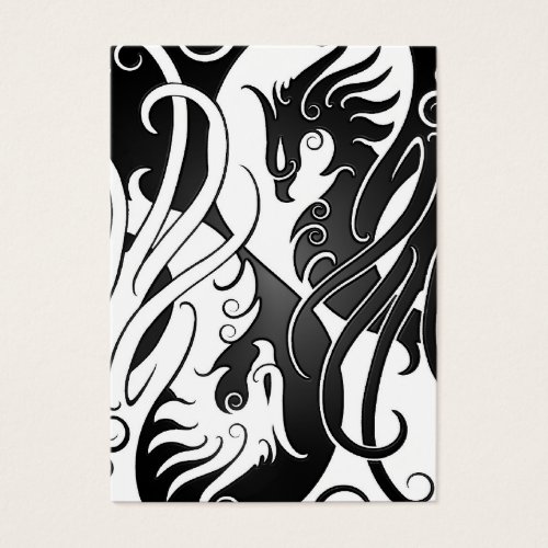 White and Black Yin Yang Phoenix Business Card