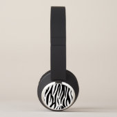 White and Black Zebra Pattern Headphones (Left)
