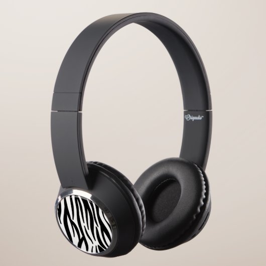 White and Black Zebra Pattern Headphones (3/4)