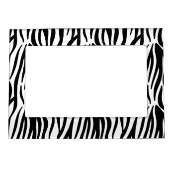 White And Black Zebra Pattern Magnetic Photo Frame by Tissling at Zazzle