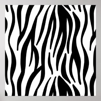 White And Black Zebra Pattern Poster by Tissling at Zazzle