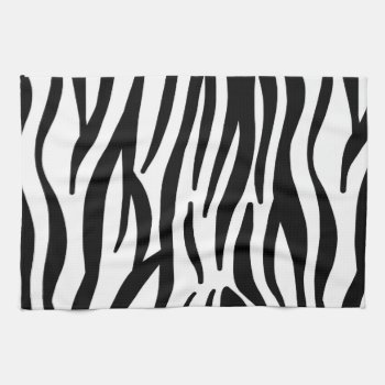 White And Black Zebra Pattern Towel by Tissling at Zazzle