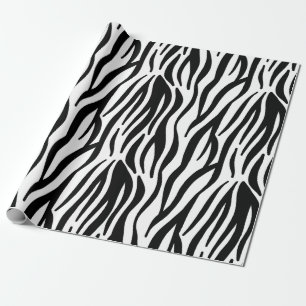 White and Black Zebra Pattern Wrapping Paper