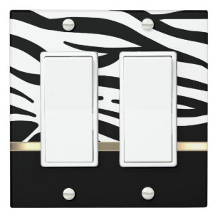 White and Black Zebra Stripes Light Switch Cover