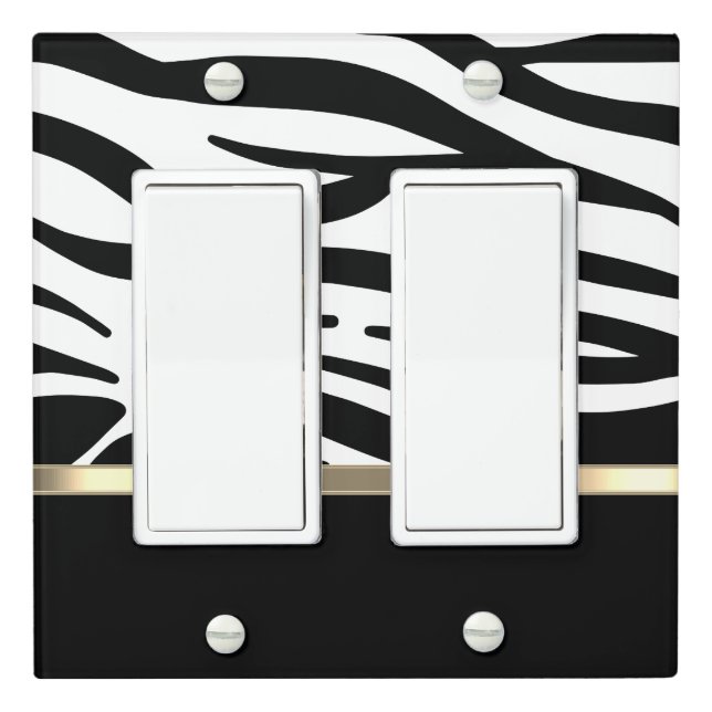 White and Black Zebra Stripes  Light Switch Cover (In Situ)