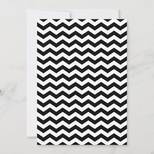 White and Black Zig Zag Invitation (Front)