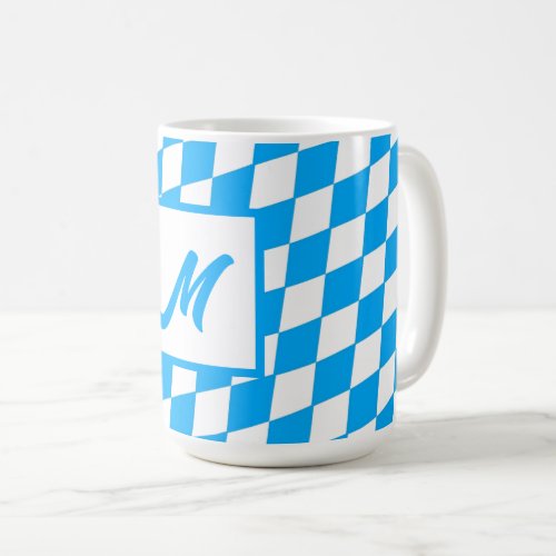 White and Blue Bavarian Flag Colors Oktoberfest Coffee Mug