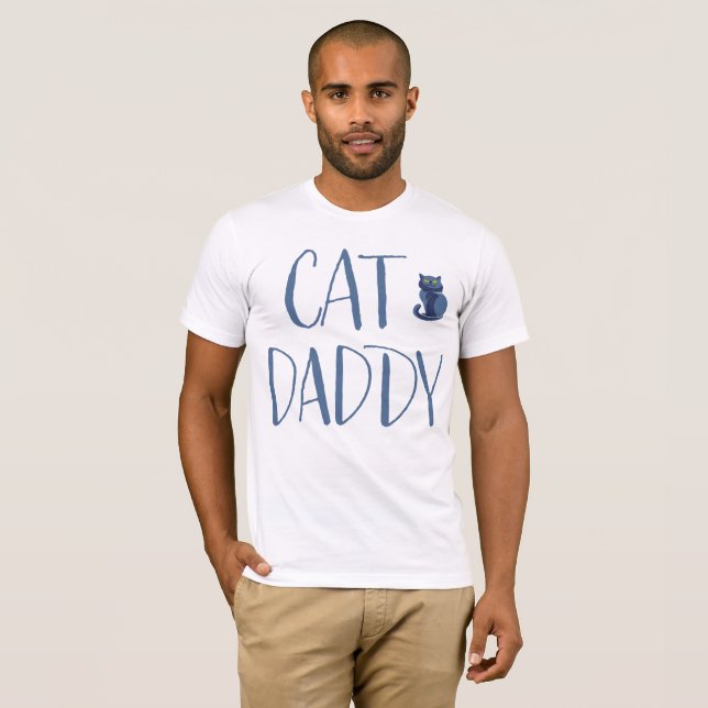 White And Blue Cat Daddy Shirt (Front Full)