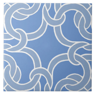 White And Blue Celtic Knot Seamless Pattern Tile