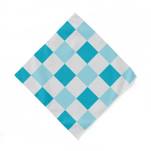 White And Blue Checkerboard Pattern  Bandana