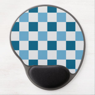 White And Blue Checkerboard Pattern  Gel Mouse Pad