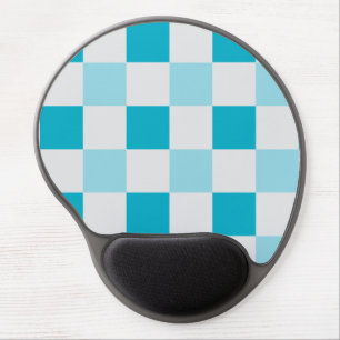 White And Blue Checkerboard Pattern  Gel Mouse Pad