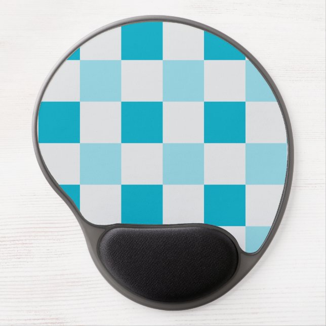 White And Blue Checkerboard Pattern  Gel Mouse Pad (Front)