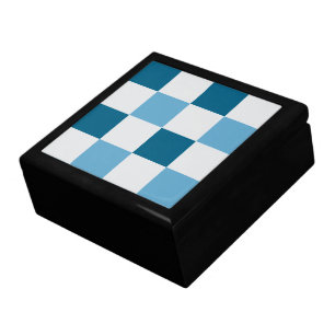 White And Blue Checkerboard Pattern Gift Box